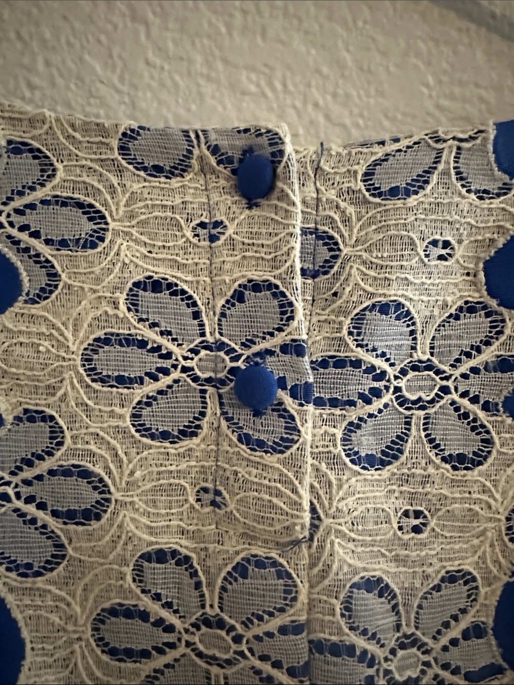 ASOS Curve Size 16 Blue Floral Lace Overlay Dress - Picture 7 of 11
